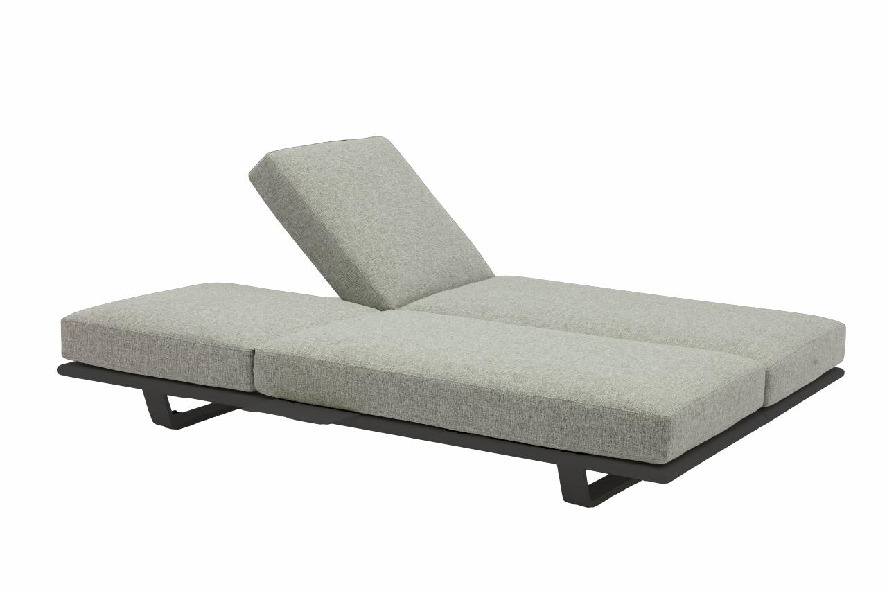 STAY FLEX double sunlounger ash grey/ charcoal frame