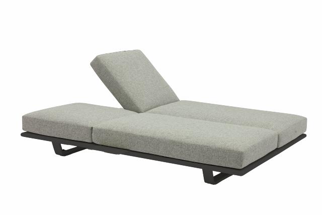 STAY FLEX double sunlounger ash grey/ charcoal frame