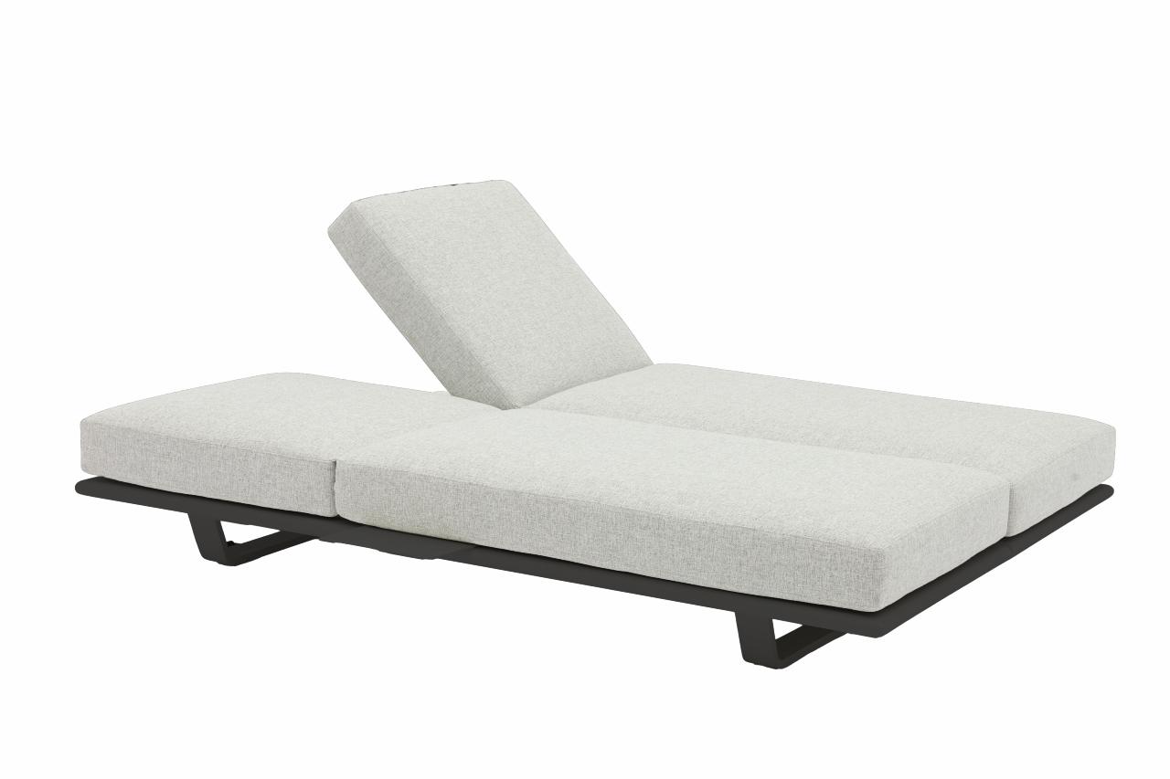 STAY FLEX double sunlounger stone/ charcoal frame