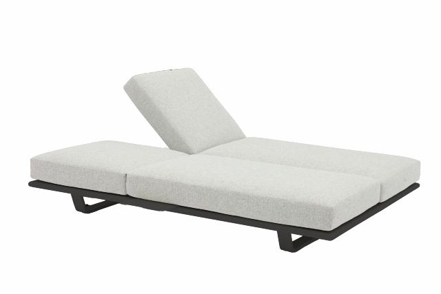 STAY FLEX double sunlounger stone/ charcoal frame