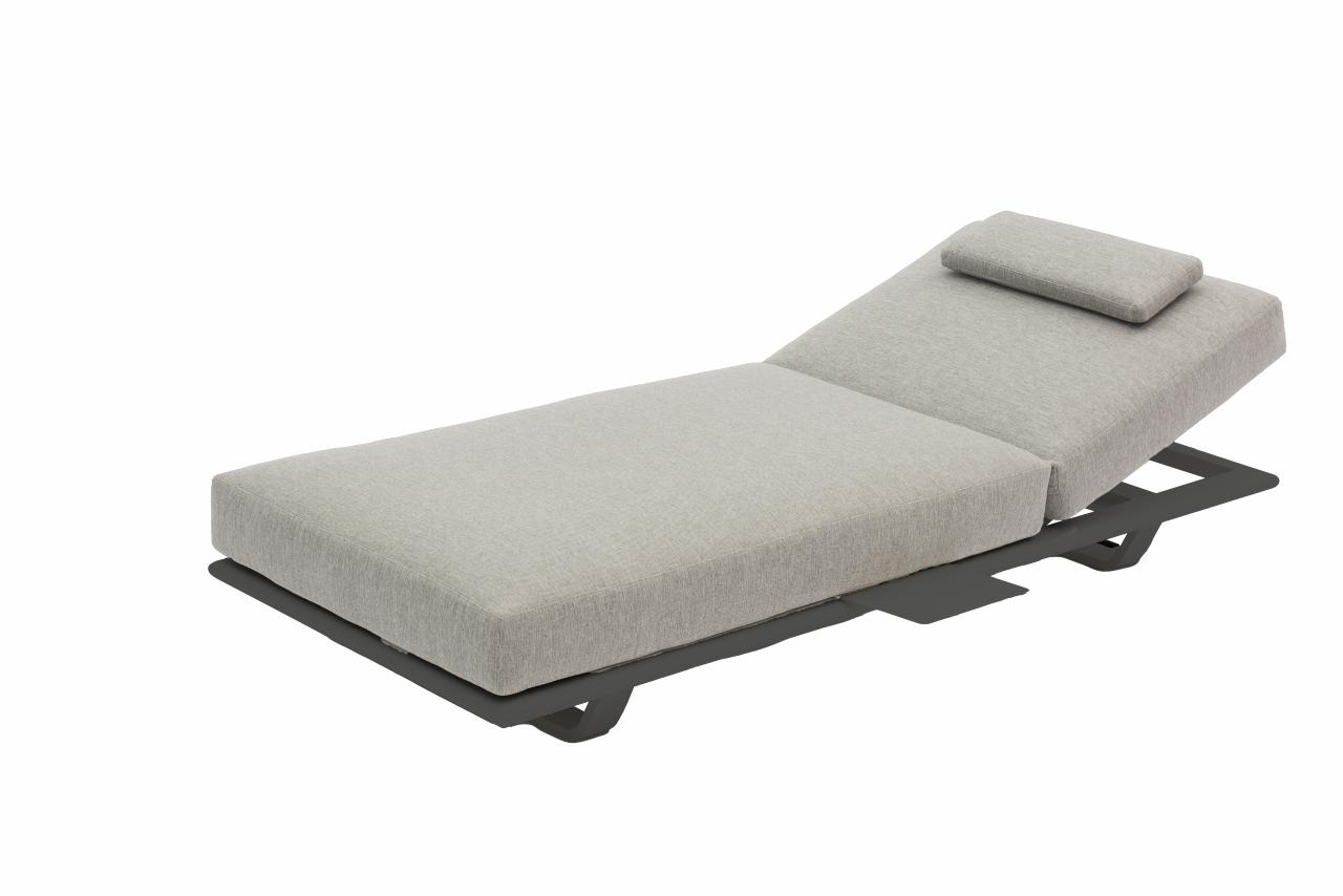 STAY FLEX single sunlounger ash grey/ charcoal frame