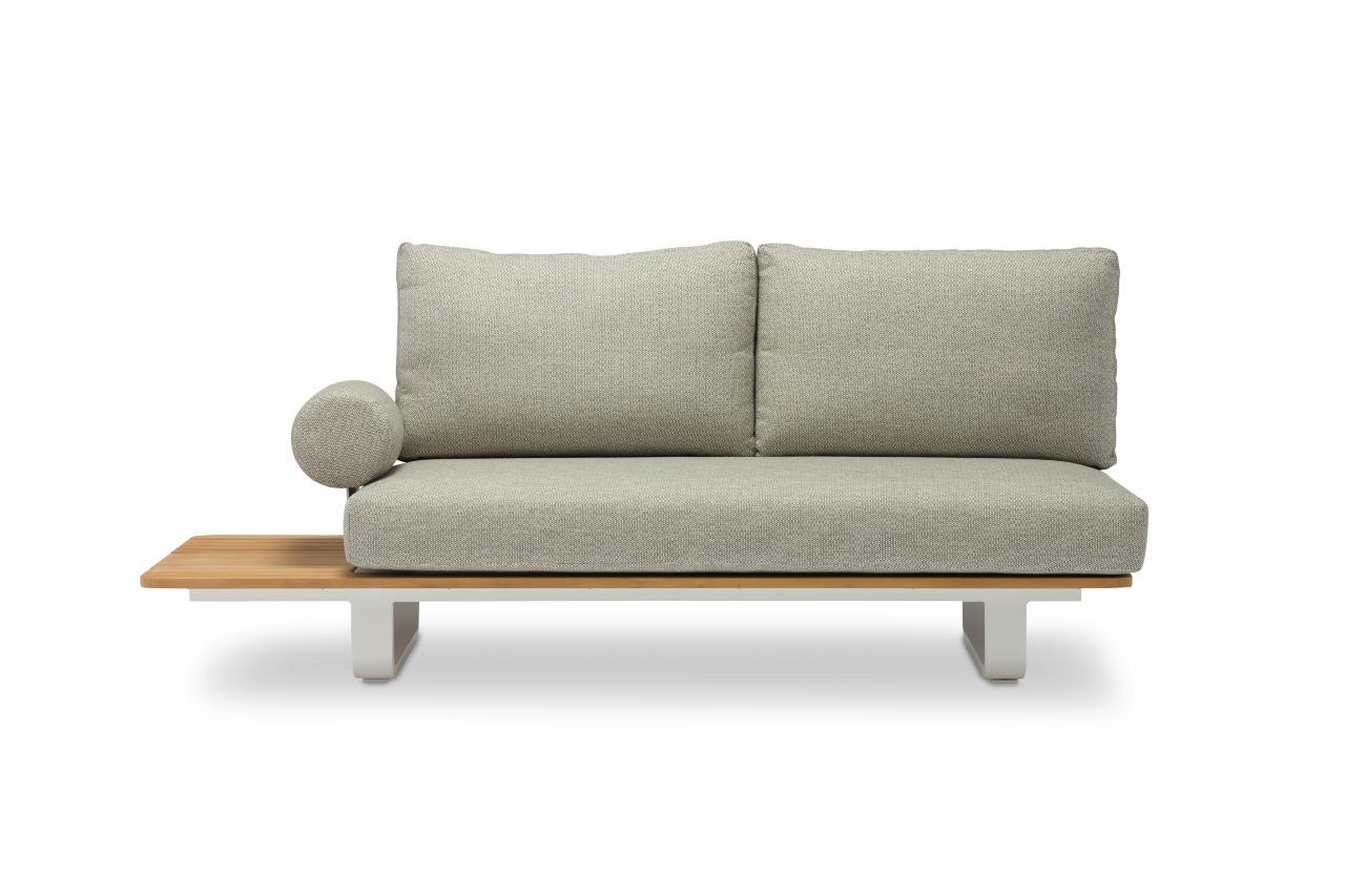 STAY NATURAL double lounge + arm rest white - light grey/green rope