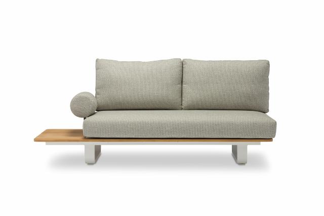 STAY NATURAL double lounge + arm rest white - light grey/green rope