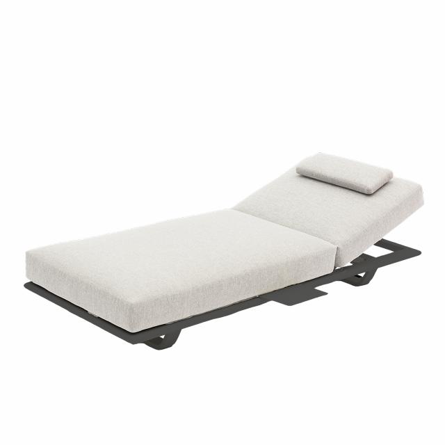 STAY FLEX single sunlounger stone/ charcoal frame