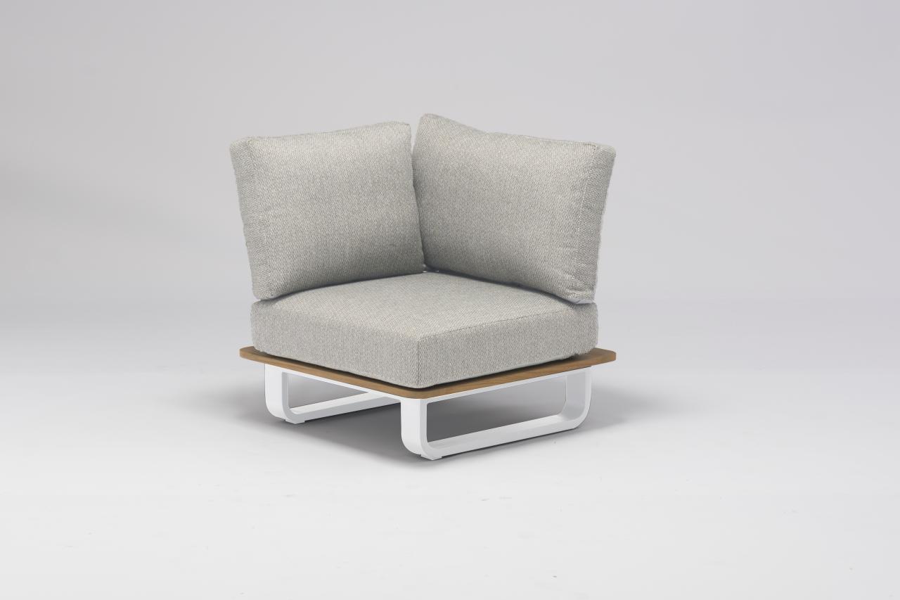 STAY NATURAL corner lounge white - light grey/green rope