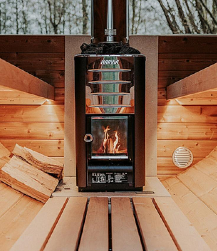 Poêle à bois pour sauna en tonneau