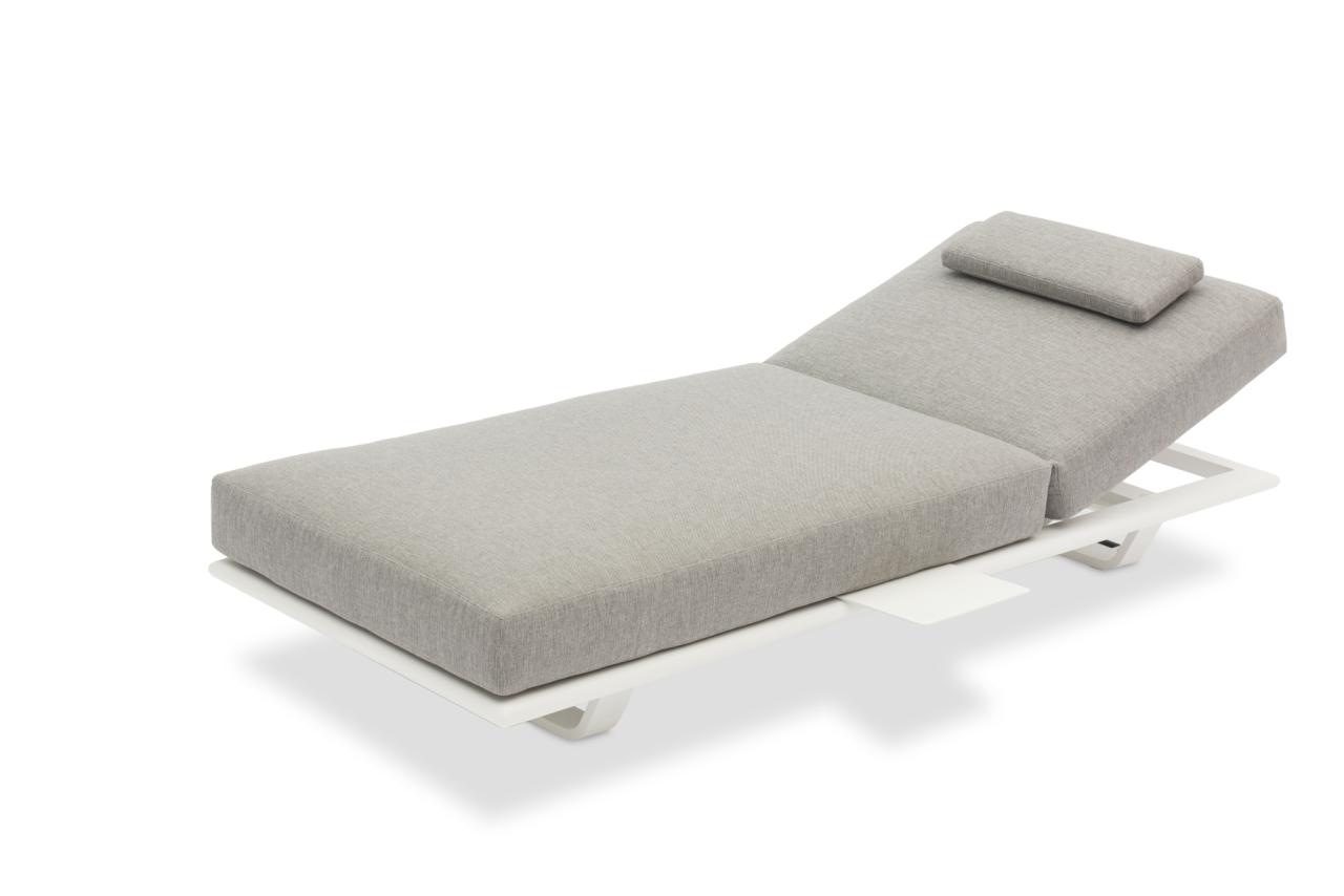 STAY FLEX single sunlounger ash grey/ white frame