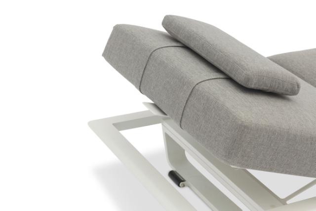 STAY FLEX single sunlounger ash grey/ white frame