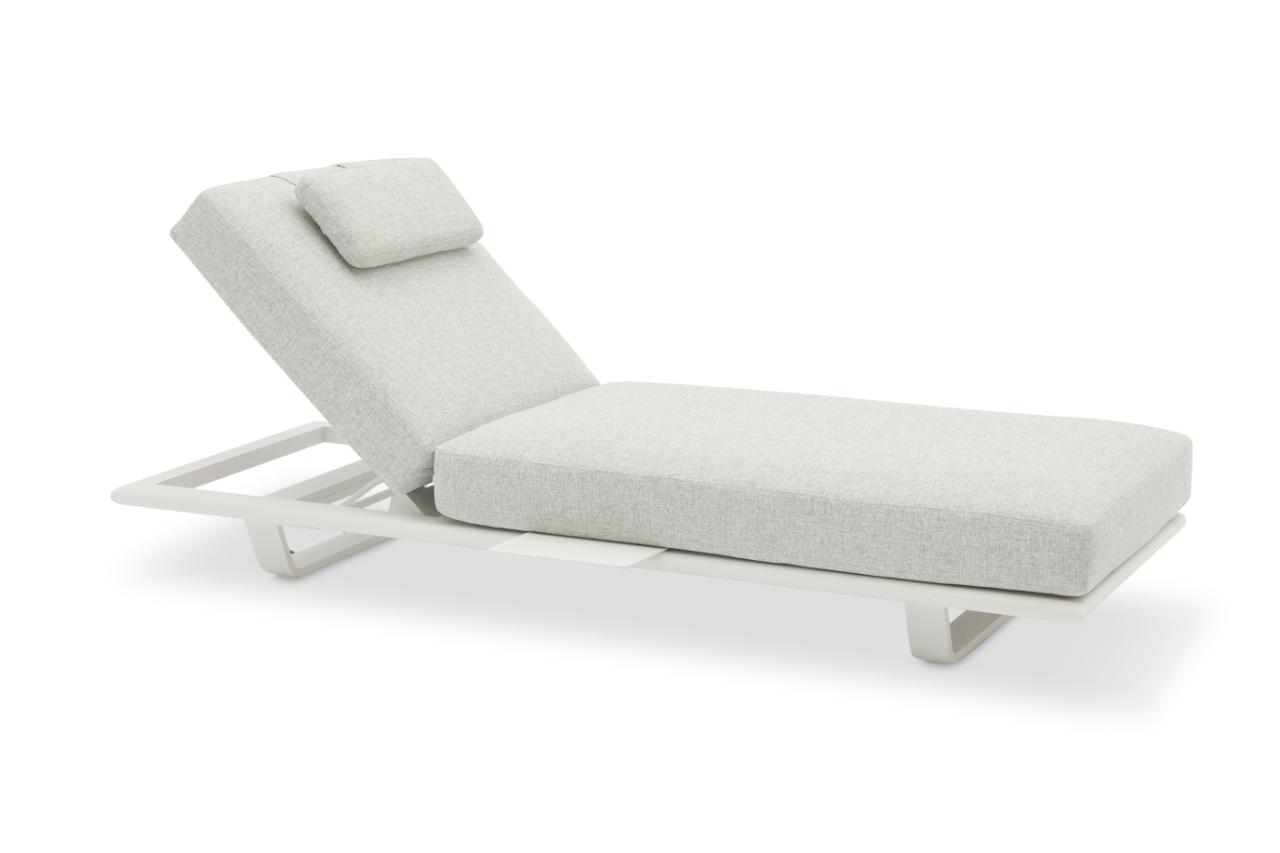 STAY FLEX Single sunlounger stone/white frame