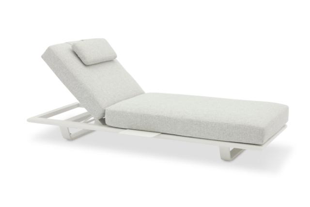 STAY FLEX single sunlounger stone/ white frame