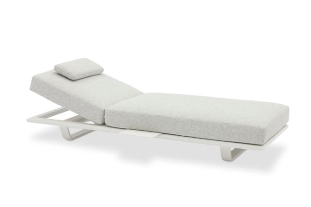 STAY FLEX single sunlounger stone/ white frame