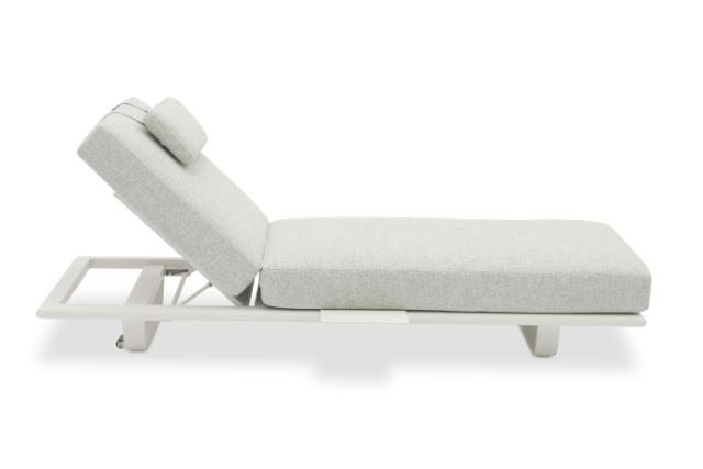 STAY FLEX single sunlounger stone/ white frame