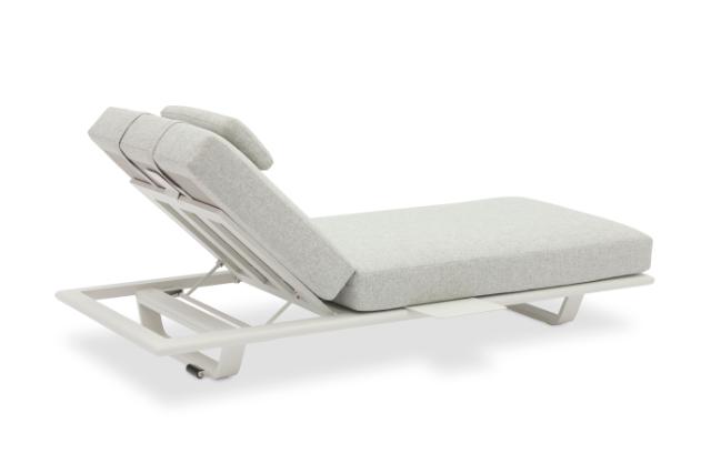 STAY FLEX single sunlounger stone/ white frame