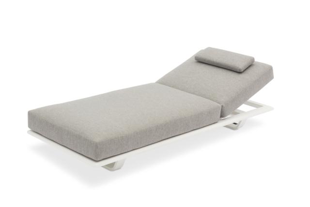 STAY FLEX single sunlounger ash grey/ white frame
