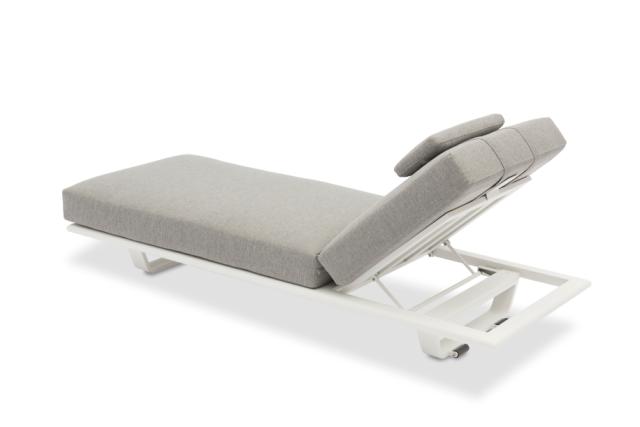 STAY FLEX single sunlounger ash grey/ white frame