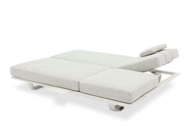 STAY FLEX double sunlounger stone/ white frame