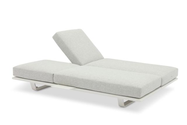 STAY FLEX double sunlounger stone/ white frame