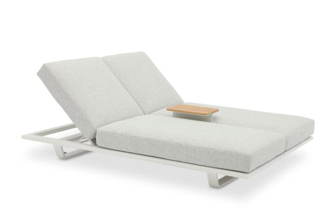 STAY FLEX double sunlounger stone/ white frame