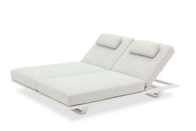 STAY FLEX double sunlounger stone/ white frame