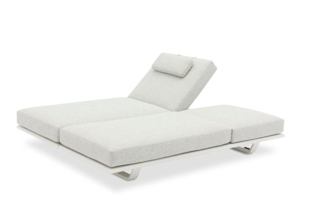STAY FLEX double sunlounger stone/ white frame