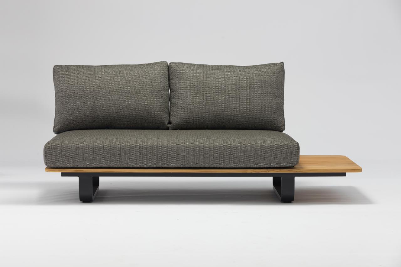 STAY NATURAL DOUBLE LOUNGE charcoal - dark grey/green rope