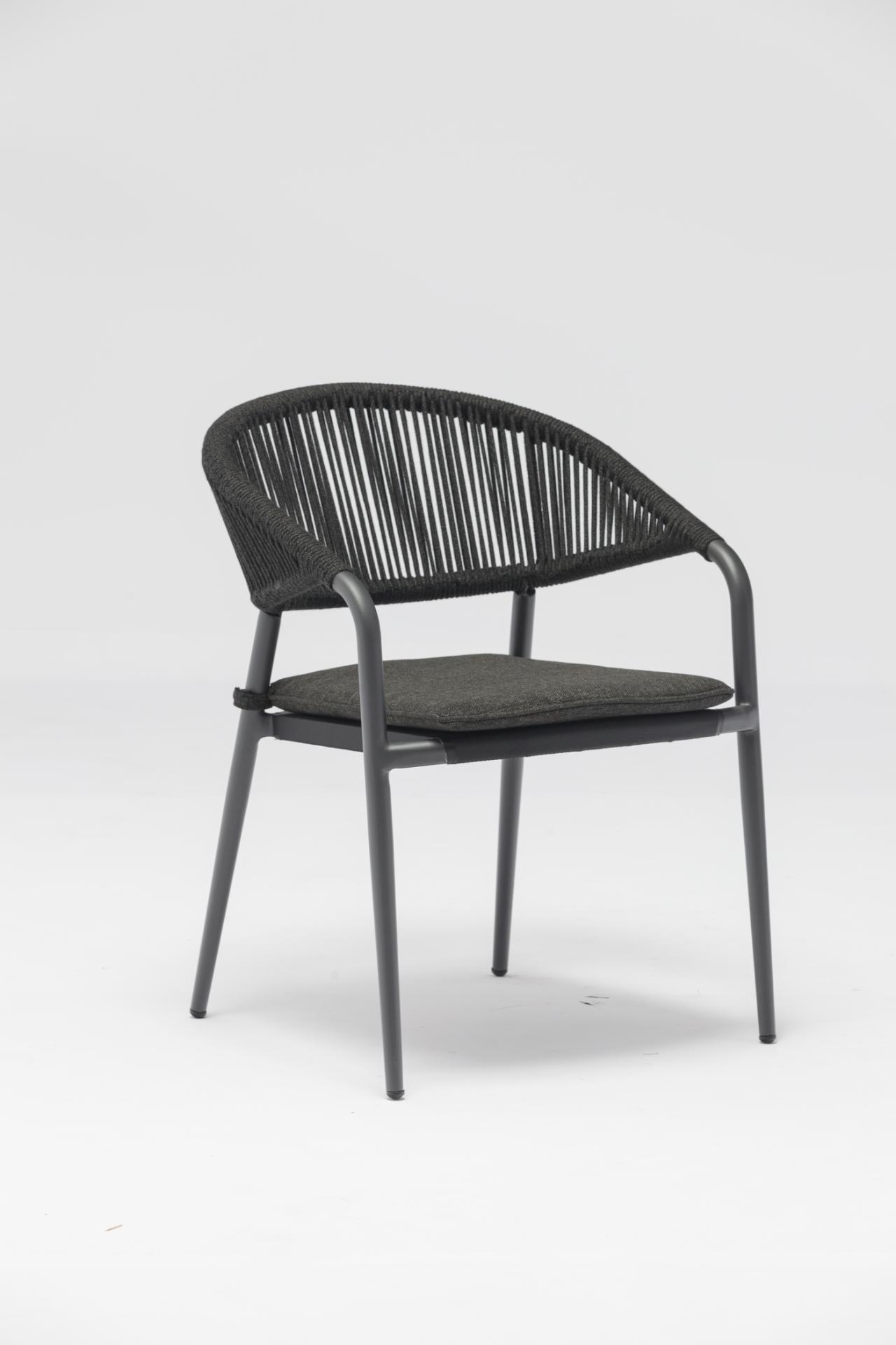 STAY NATURAL Rope Chair black rope (avec coussin)